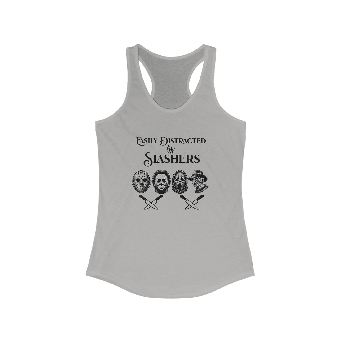 Easily Distracted By Slashers Horror Icon Womens Ideal Racerback Tank Top