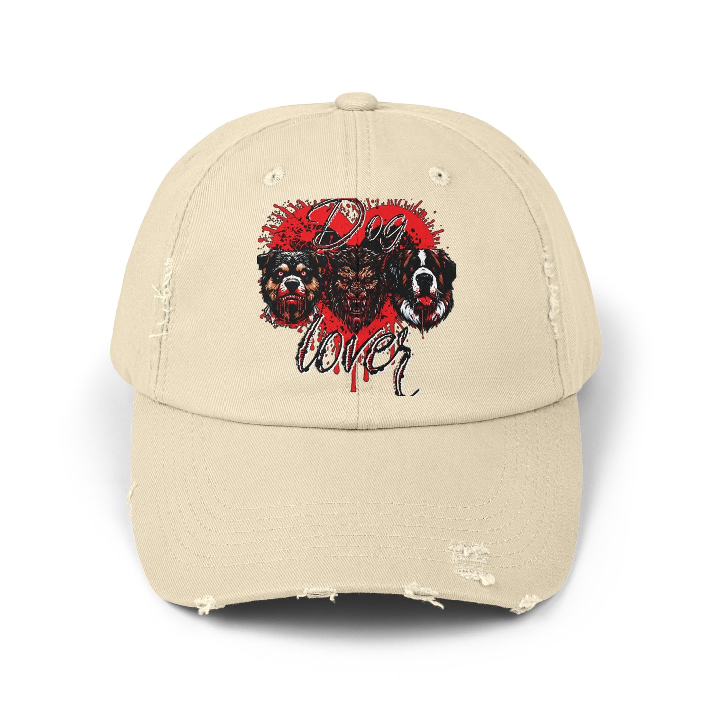 Dog Lover Hounds Of Hell Werewolf Horror Gothic Fun Hat Unisex Distressed Cap
