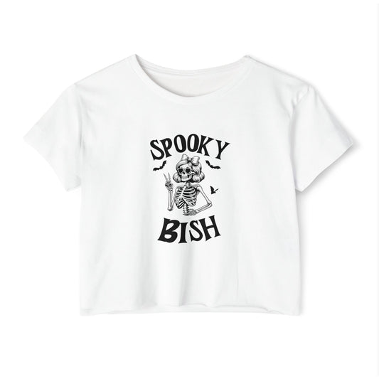 Spooky BISH Women's Festival Crop Top - Halloween Graphic Tee