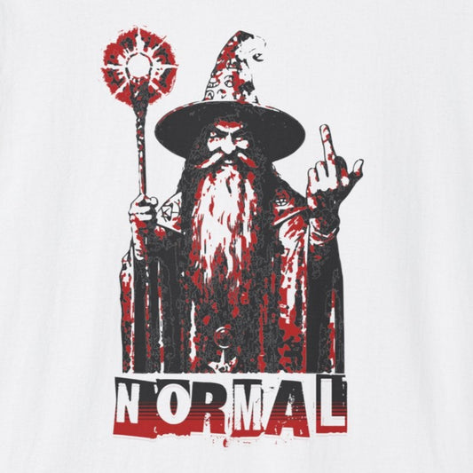 Unisex Soft Style T-Shirt - F*ck Normal Middle Finger Wizard Design