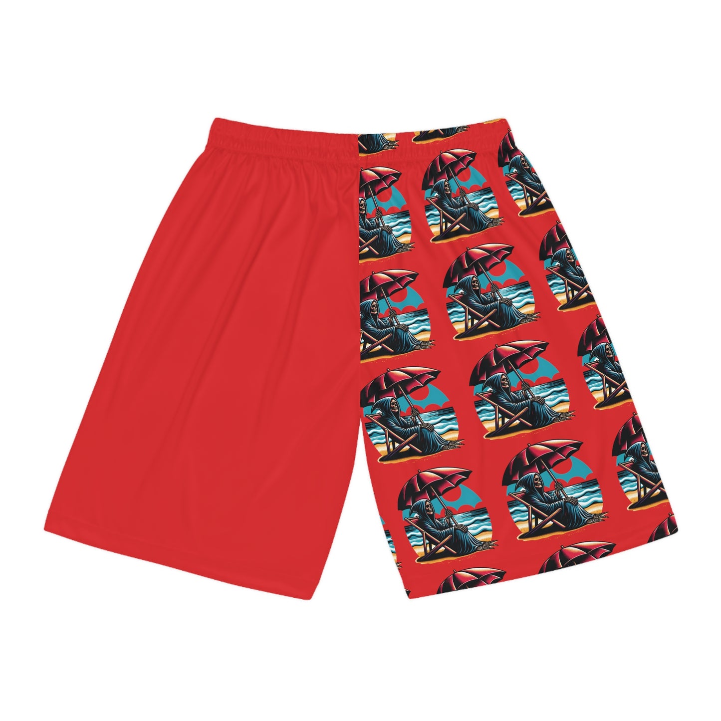 Summerween Grim Reapers Day Off Gothic Basketball Shorts (AOP)