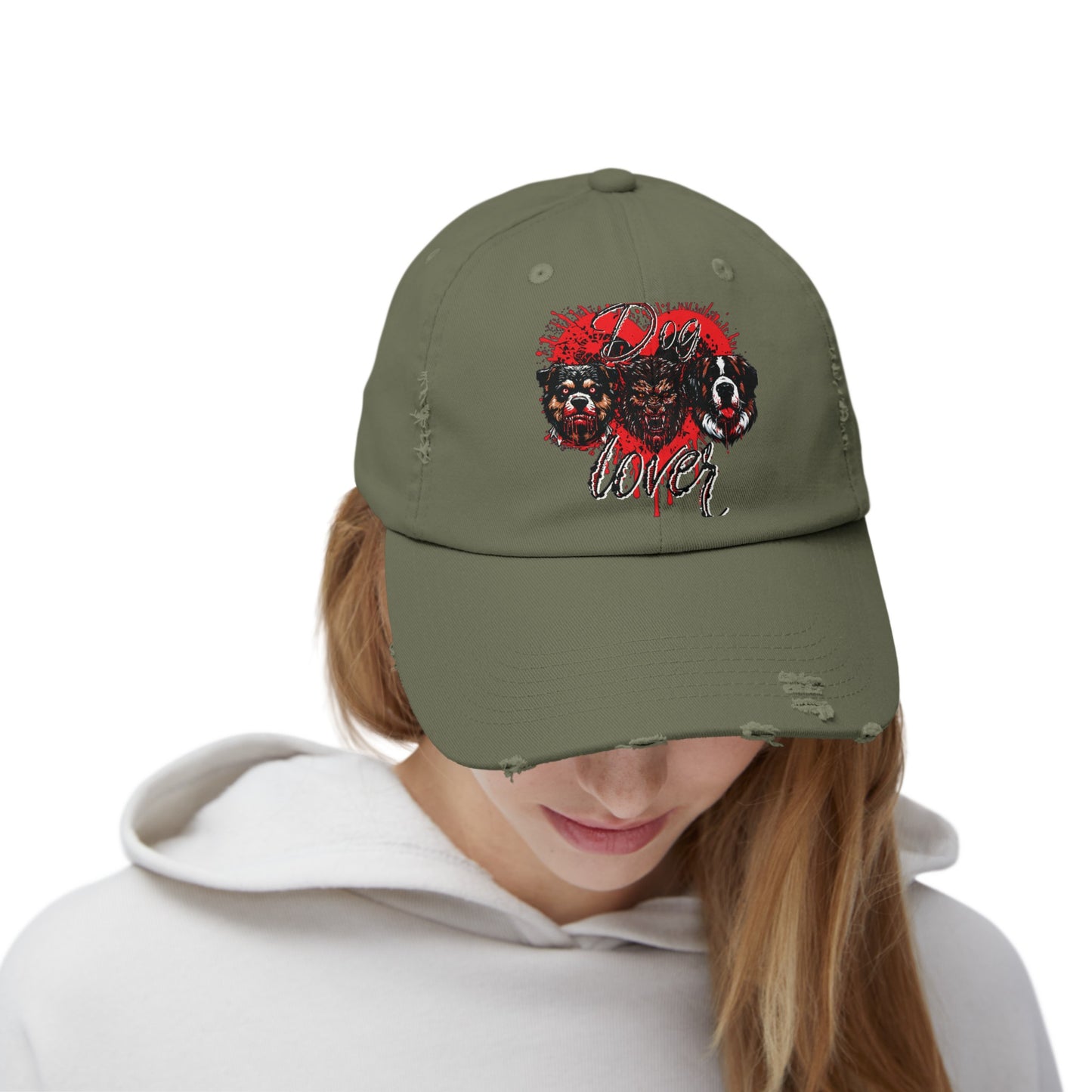 Dog Lover Hounds Of Hell Werewolf Horror Gothic Fun Hat Unisex Distressed Cap