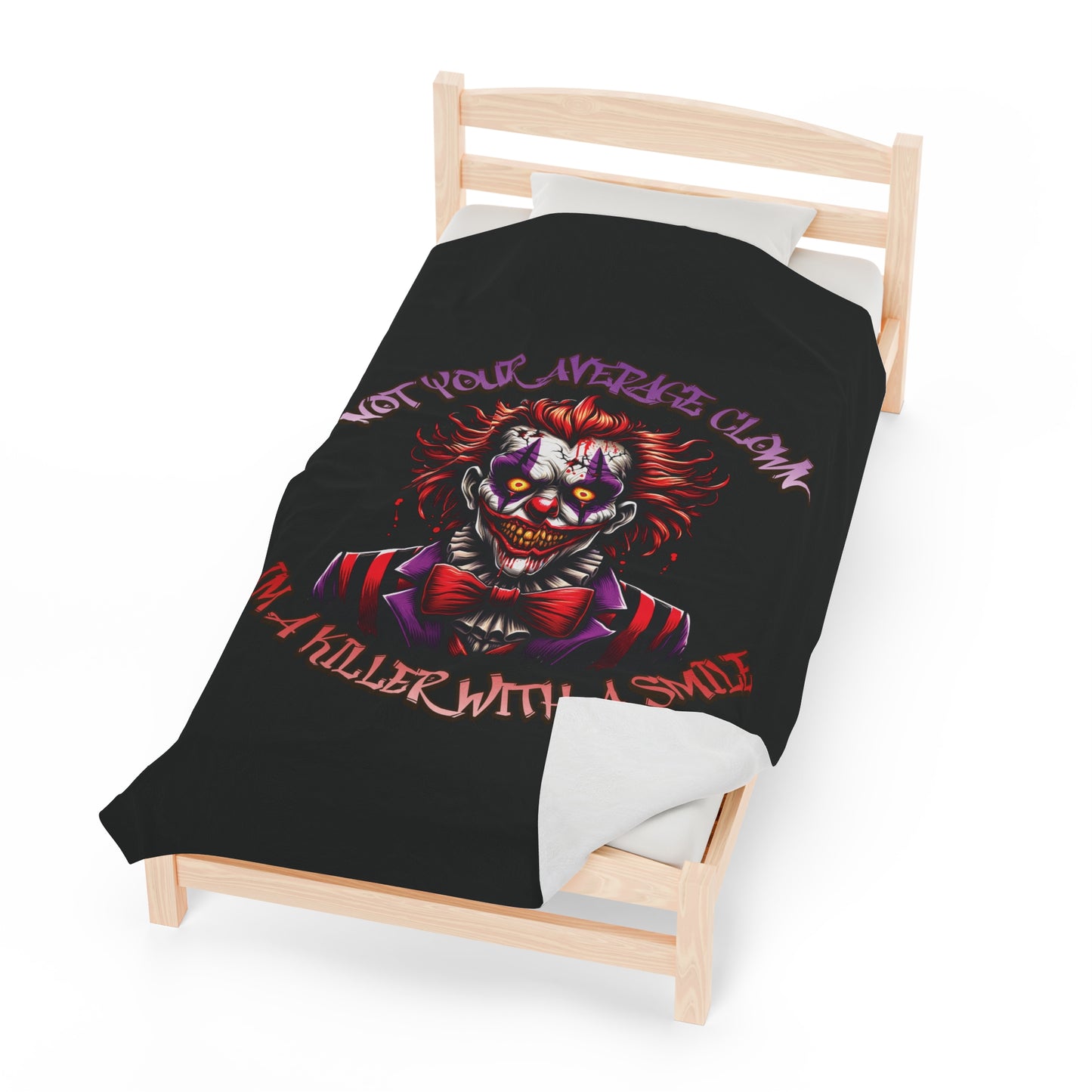 I'm A Killer With A Smile Evil Clown Velveteen Plush Throw Blanket