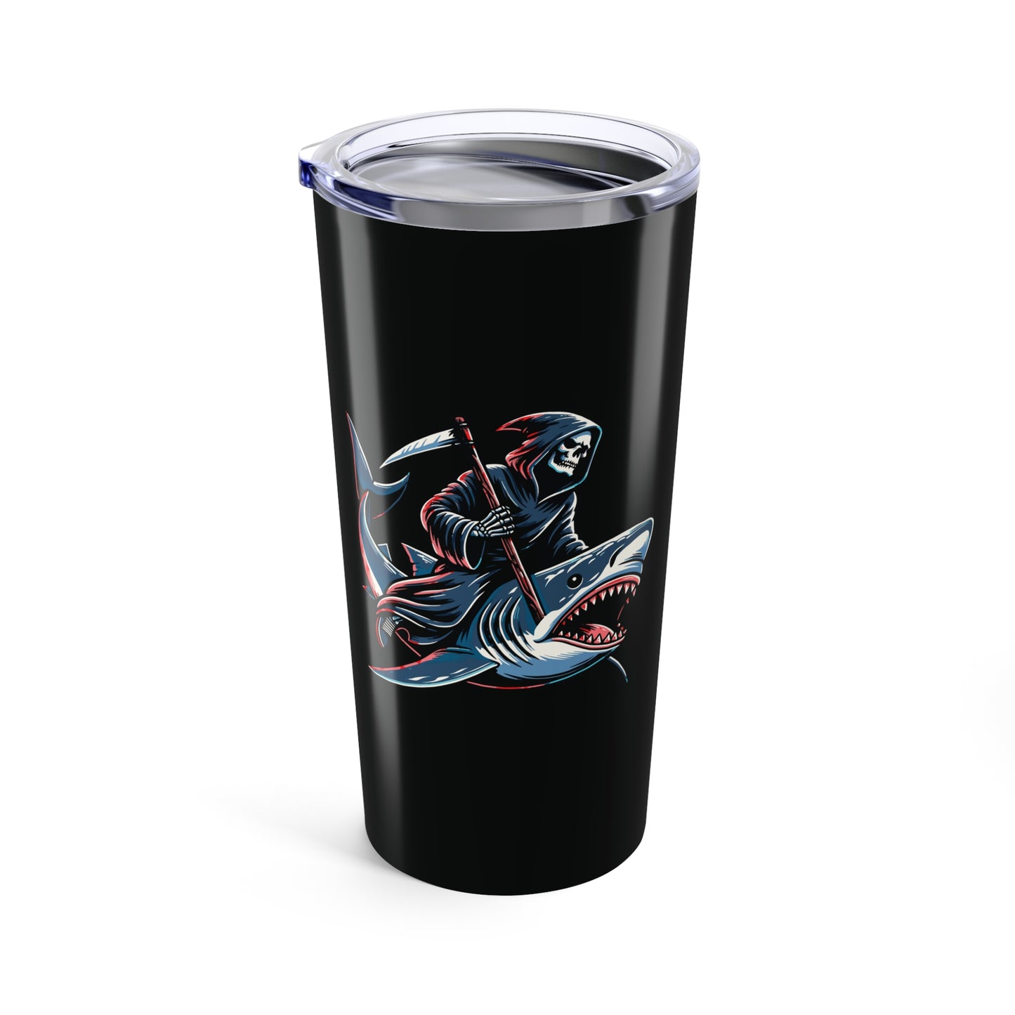 Tumbler Summerween Grim Reaper Shark Design 20oz