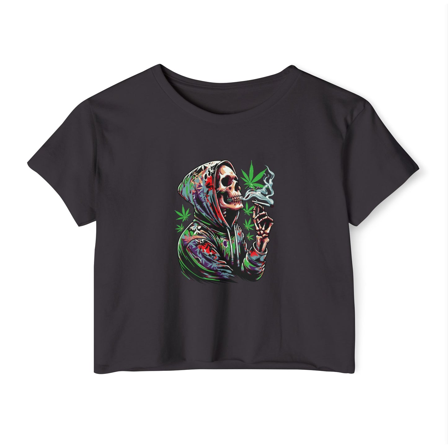 Skeleton Festival Crop Top - Deep Thoughts 420 Design