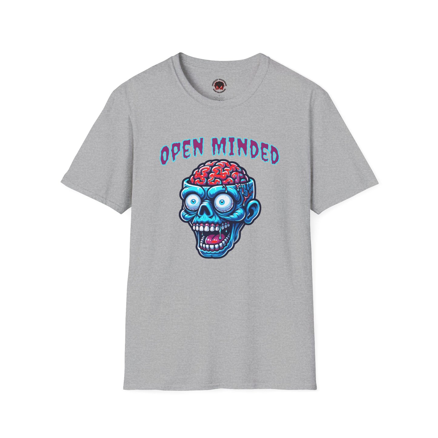 Zombie Unisex T-Shirt with Open Minded Slogan