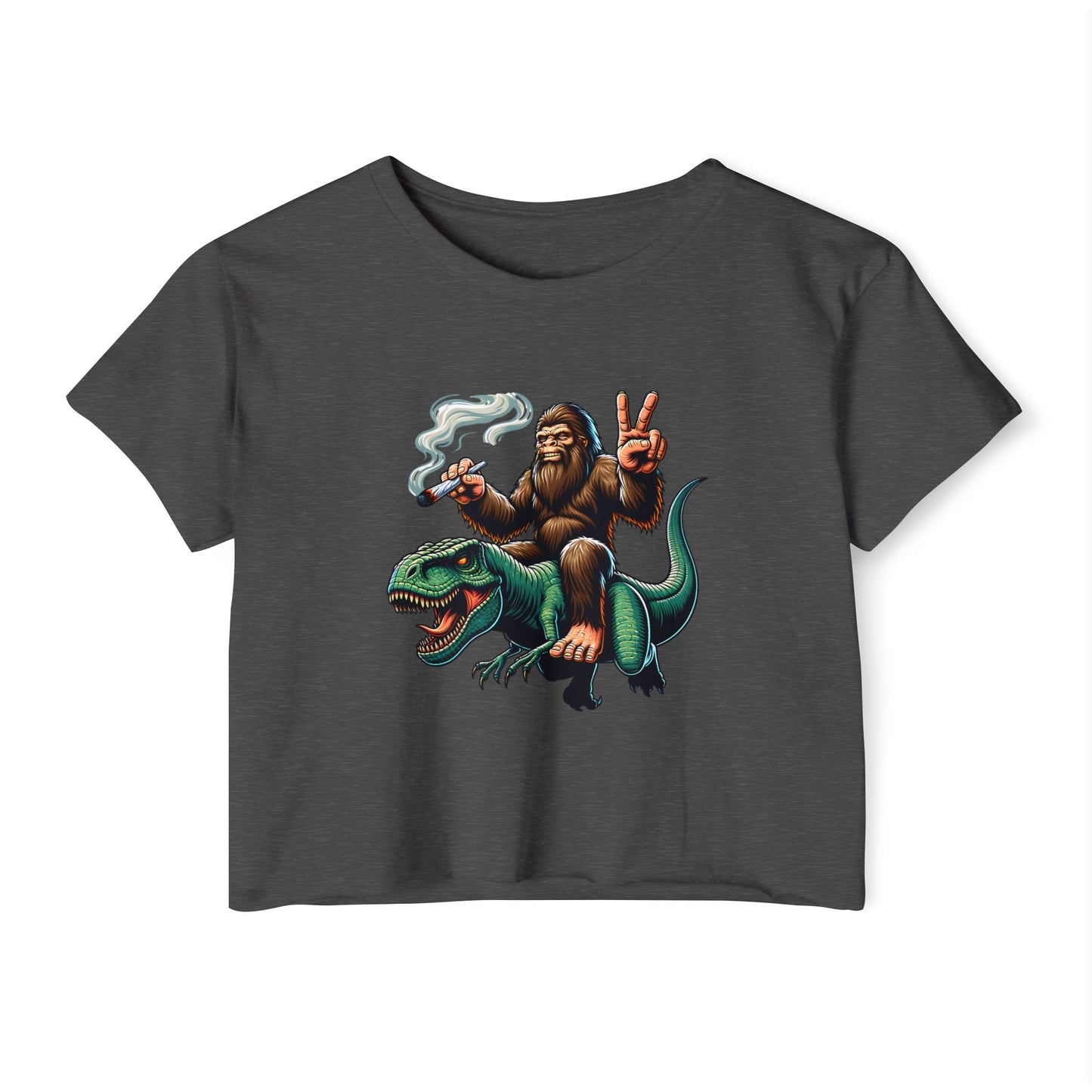 Bigfoot & T Rex Best Friends Women's Crop Top