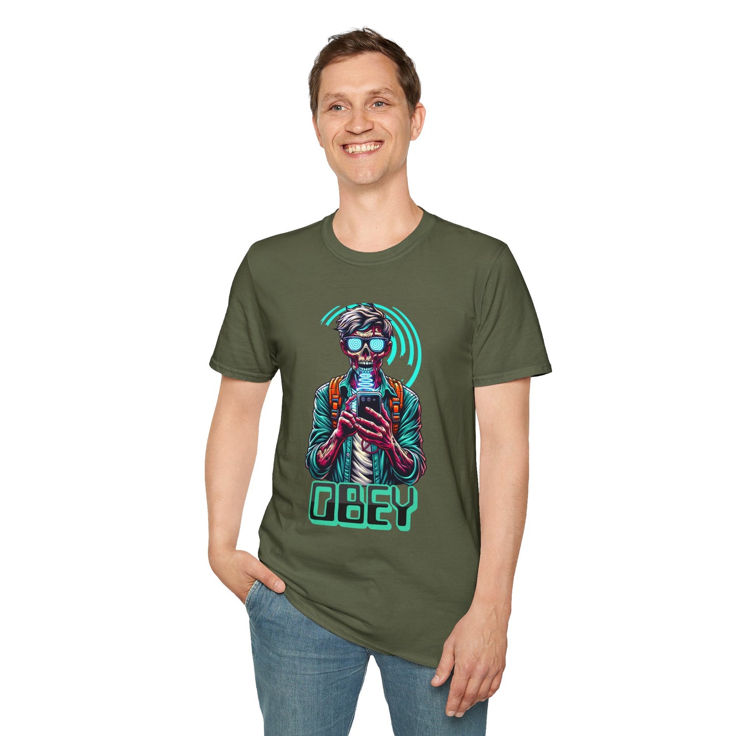 Brain Washing "Obey" Cell Phone Design - Unisex T-Shirt