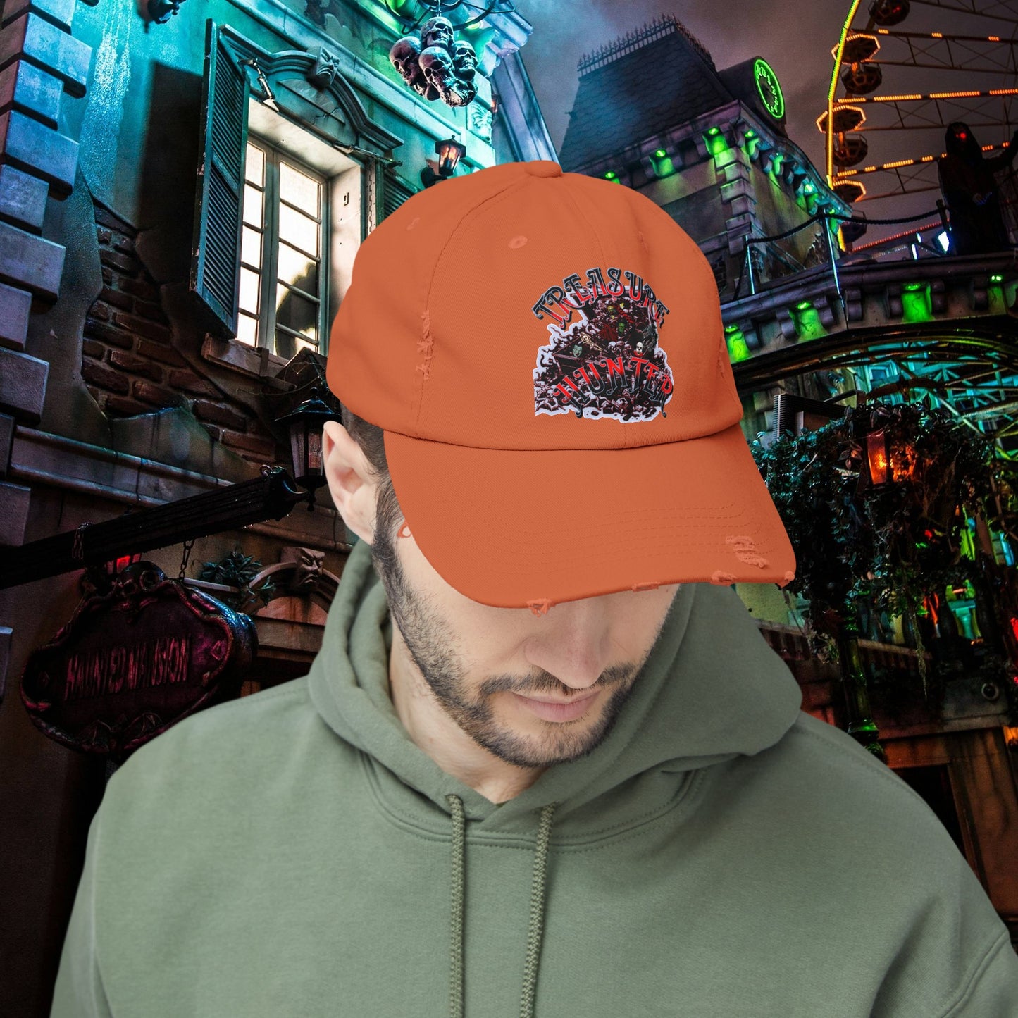 Treasure Hunter Horror Collector Unisex Distressed Cap Fun Convention Toy Show Hat
