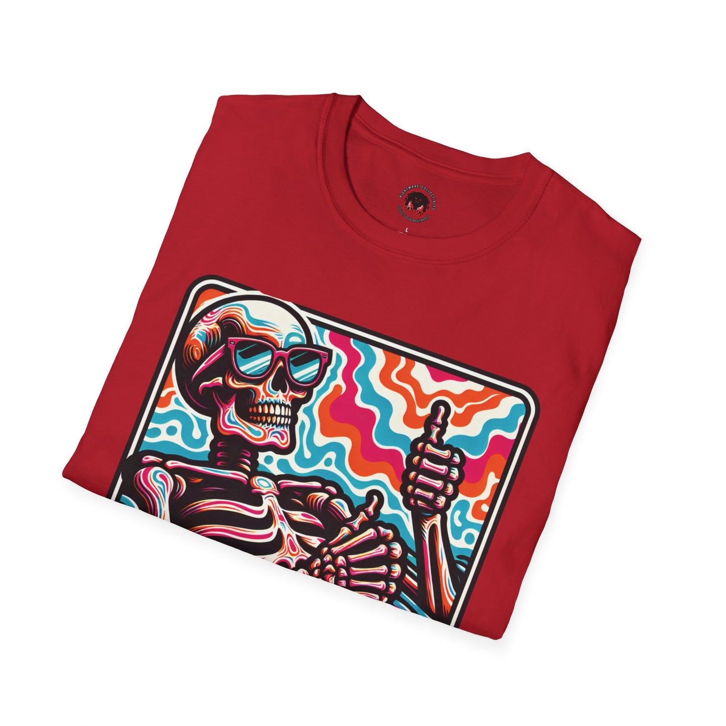 Trippy Skeleton Softstyle T-Shirt - Beach Day Vibes