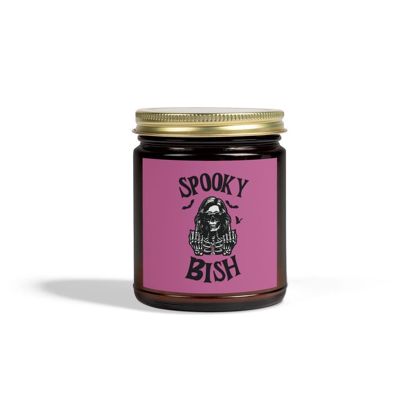 Scented Candle - Spooky Bish, Middle Finger Female Skeleton Design (4oz, 9oz)