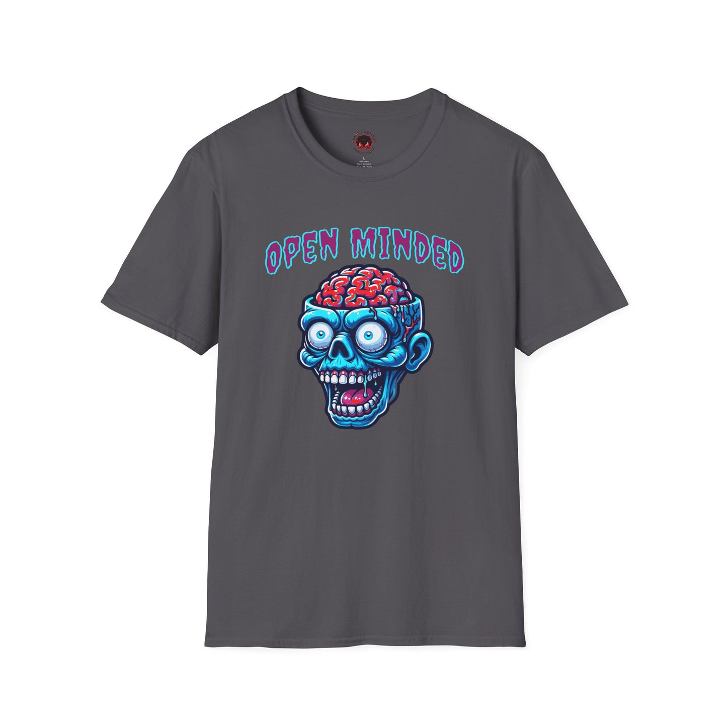 Zombie Unisex T-Shirt with Open Minded Slogan