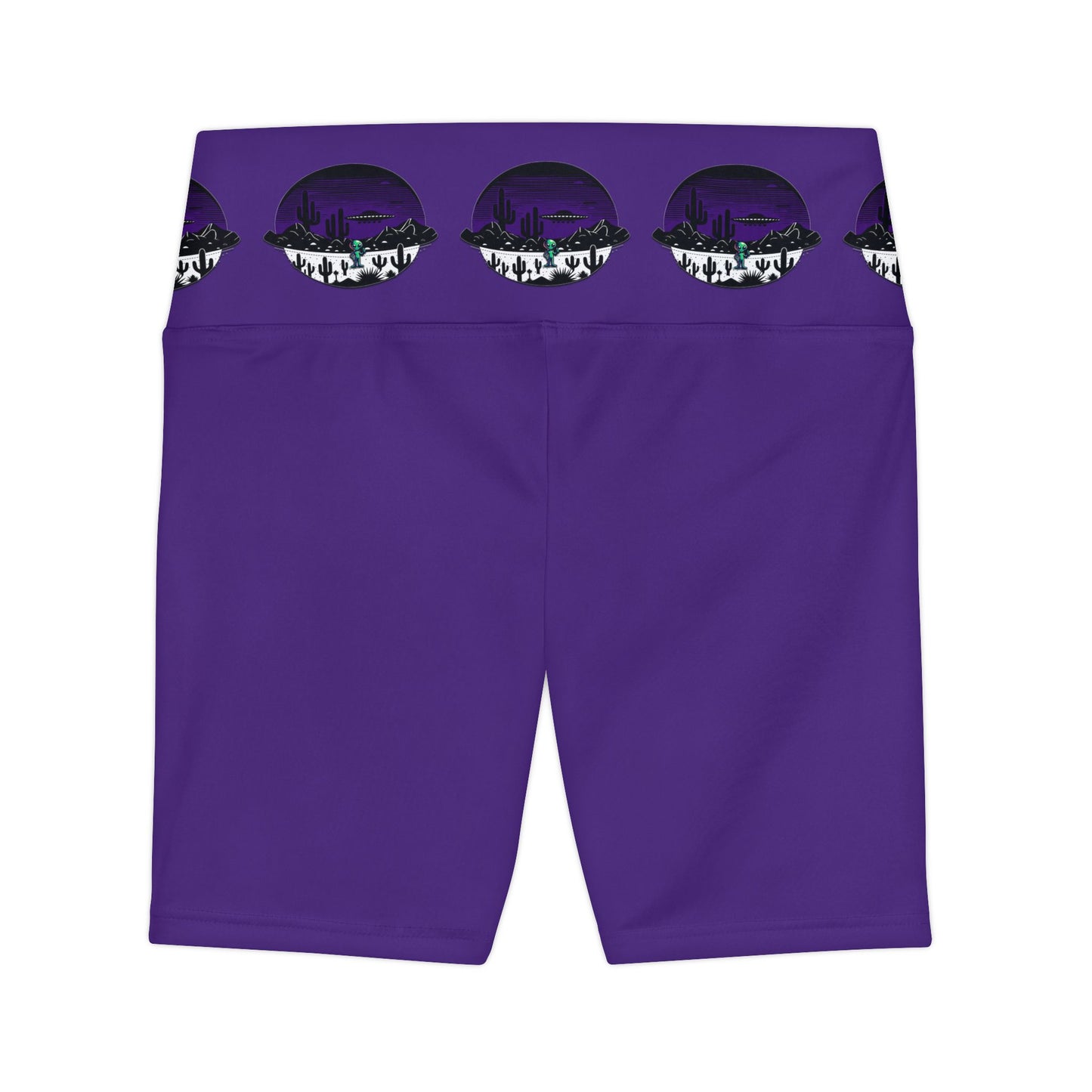 Women's Workout Shorts - Peaceful Alien UFO Design