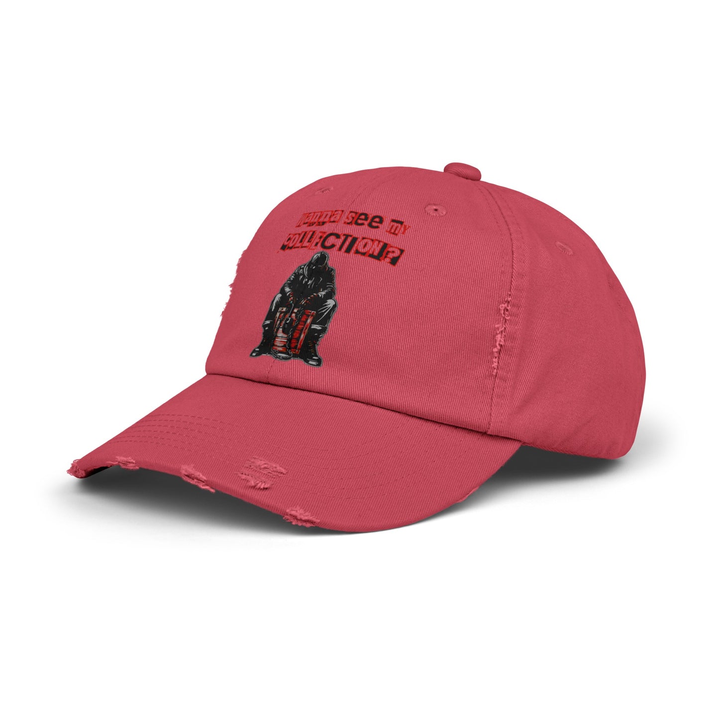 The Collector Inspired Wanna See My Collection Horror Movie Fun Collectors Hat Unisex Distressed Cap