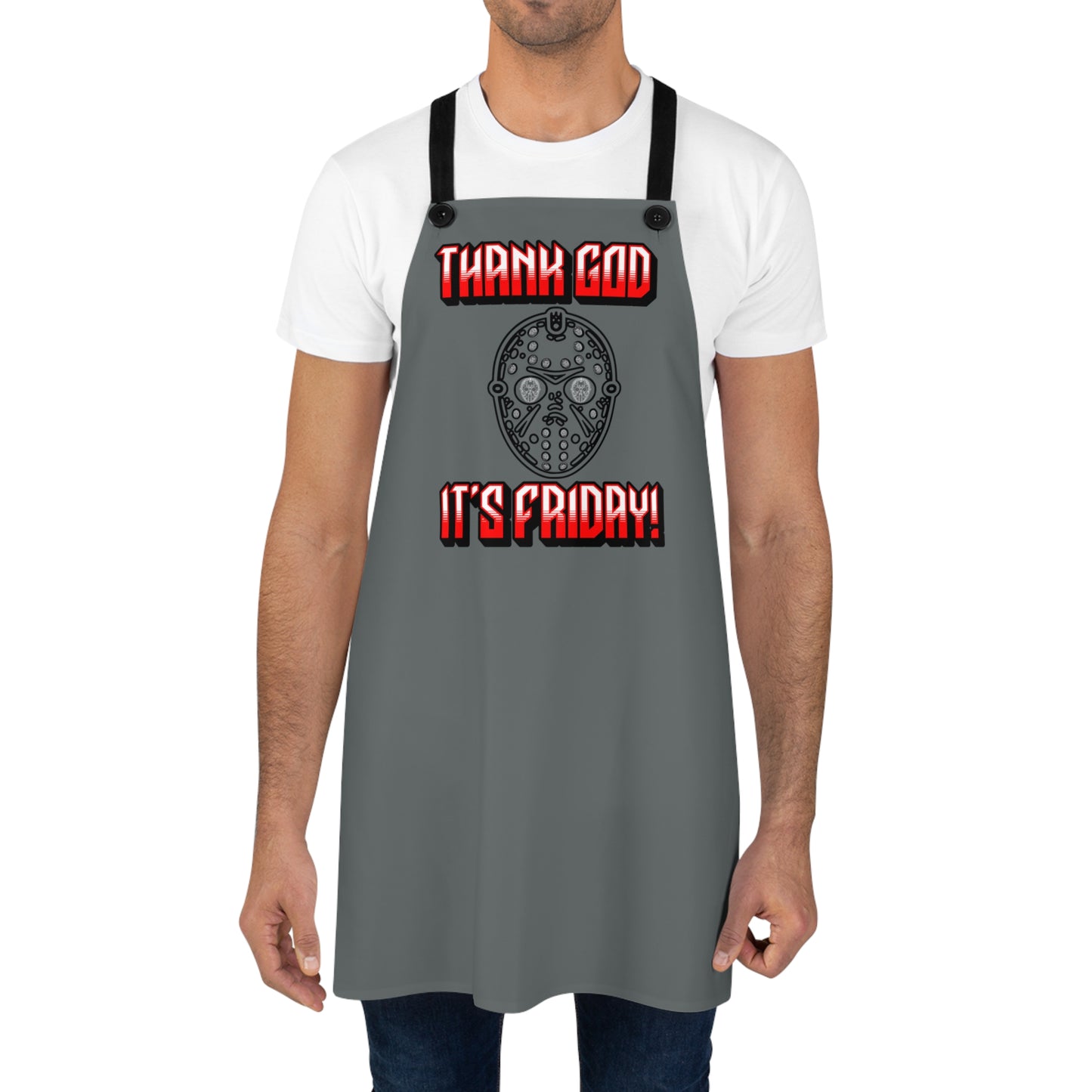 TGIF Thank God It's Friday Jason Mask In Mask Art Voorhees Horror Collectible BBQ Cooking Apron (AOP)