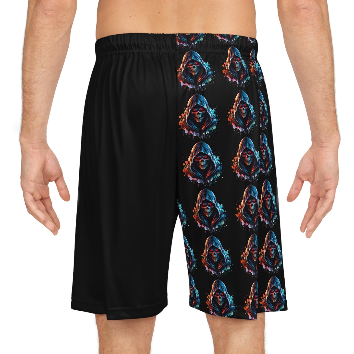 Basketball Shorts - Grim Reaper Sinister Smile Design
