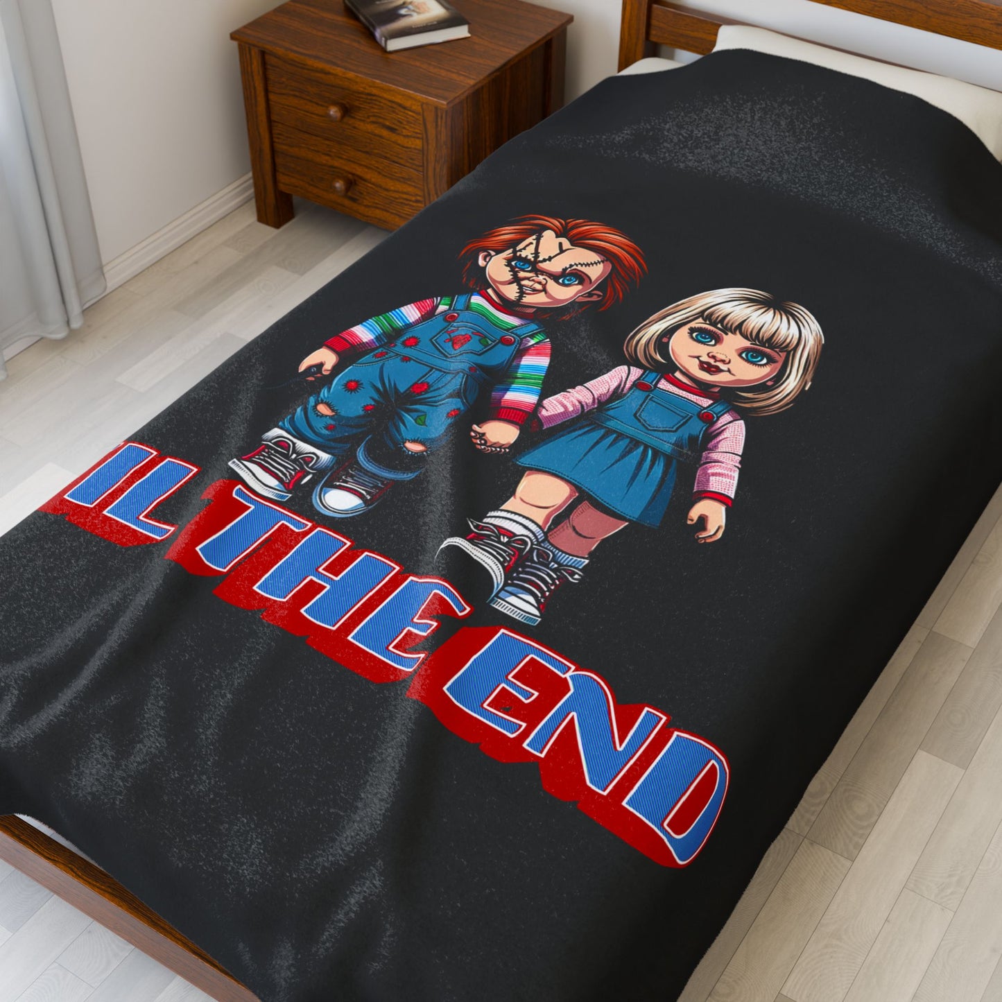 Til The End Horror Couple Throw Blanket Childs Play Inspired Design