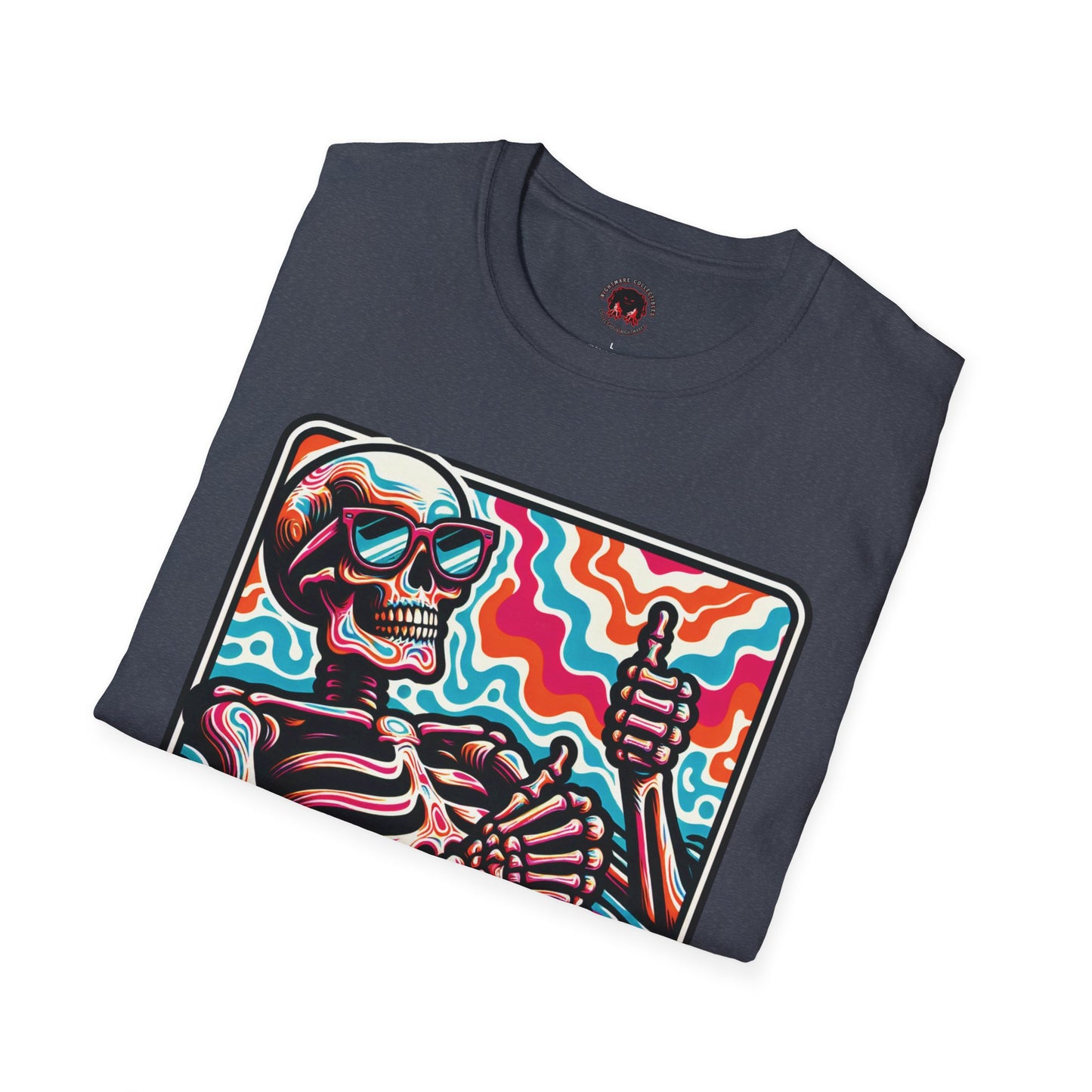 Trippy Skeleton Softstyle T-Shirt - Beach Day Vibes