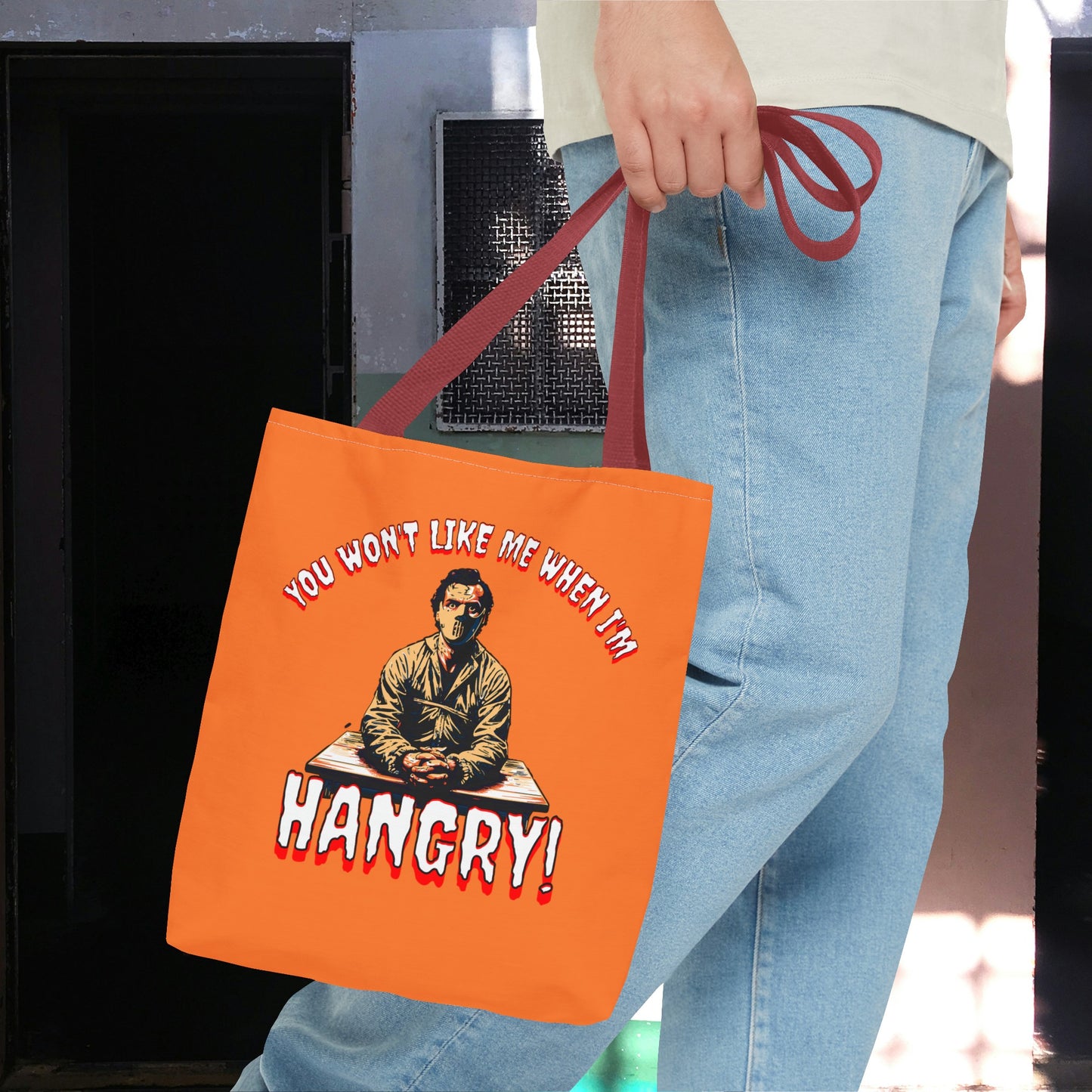 You Wont Like Me When I'm Hangry Mental Patient Cannibal Hannibal Horror Lunch Beach Tote Bag (AOP)