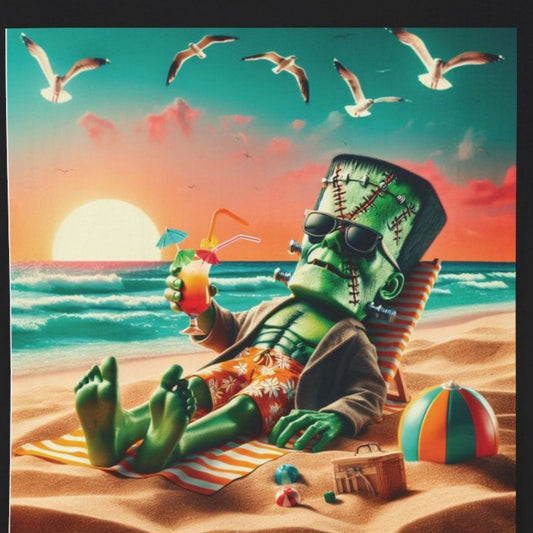 Frankenstein's Monster Beach Day Unisex T-Shirt