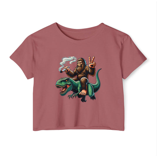 Bigfoot & T Rex Best Friends Women's Crop Top