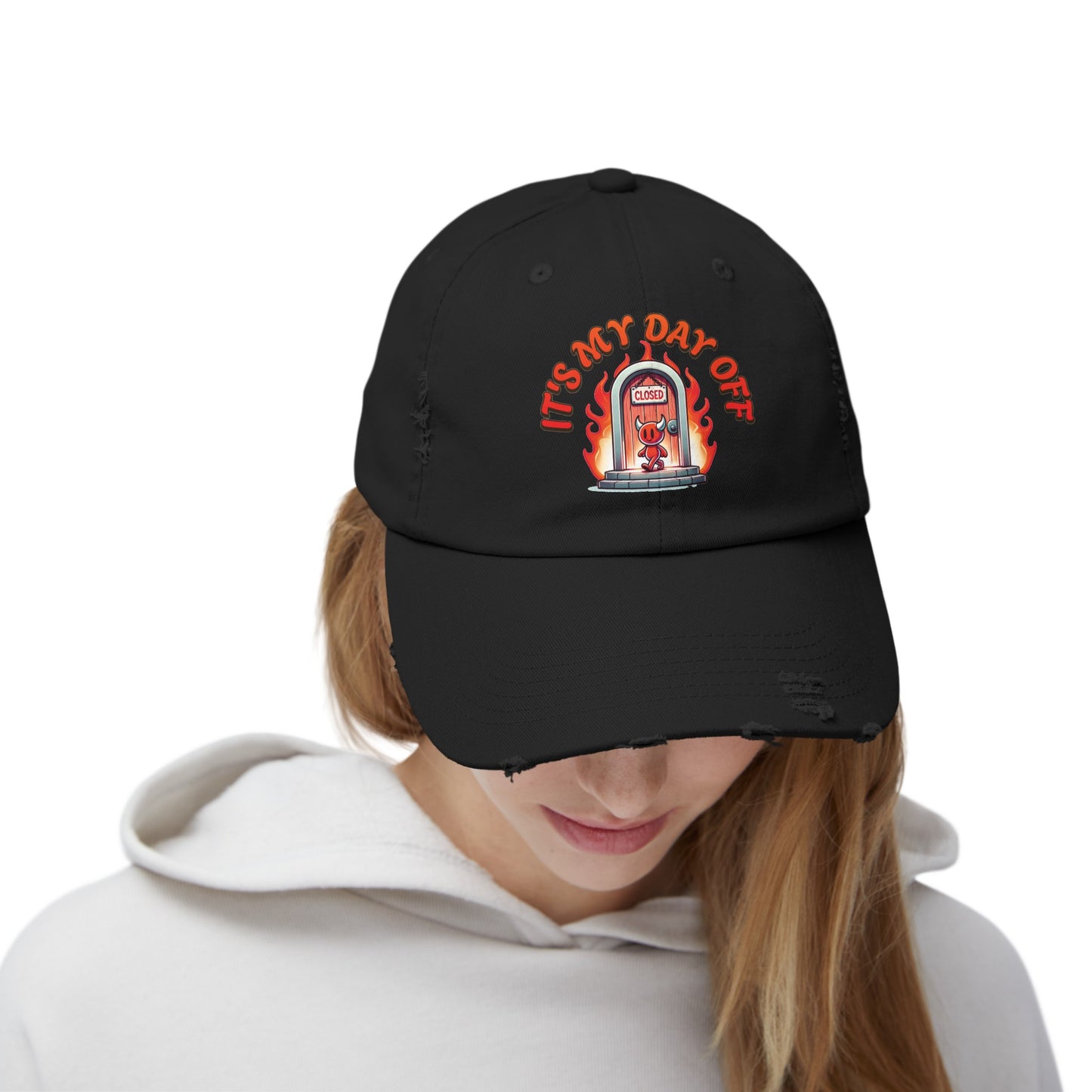 Little Devil It's My Day Off Unisex Distressed Baseball Cap Hat