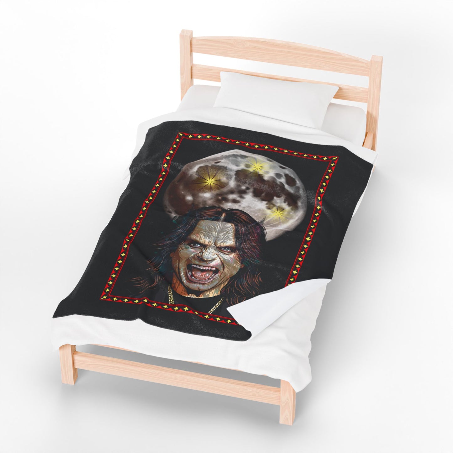 Plush Blanket - Ozzy Bark at the Moon Werewolf Design