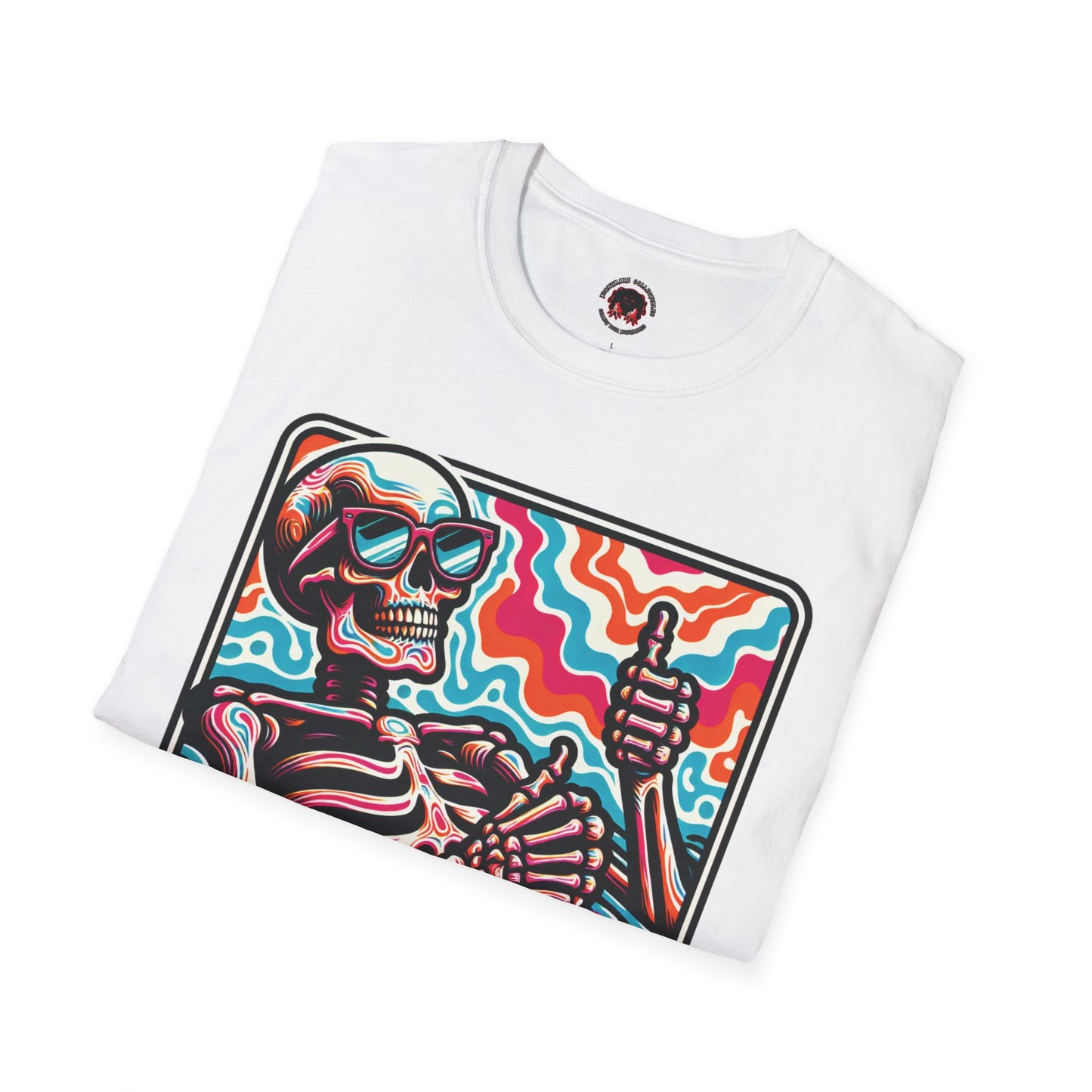 Trippy Skeleton Softstyle T-Shirt - Beach Day Vibes