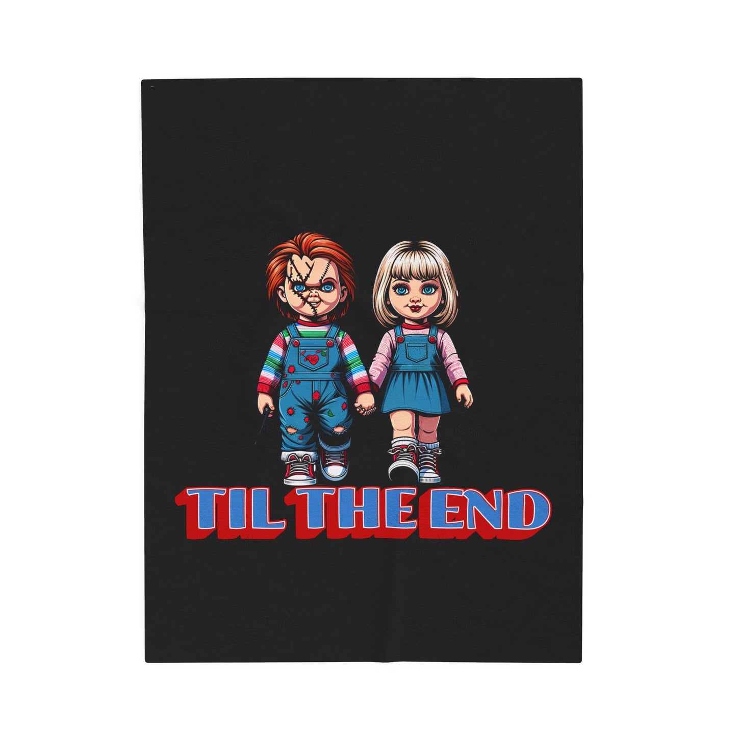 Til The End Horror Couple Throw Blanket Childs Play Inspired Design