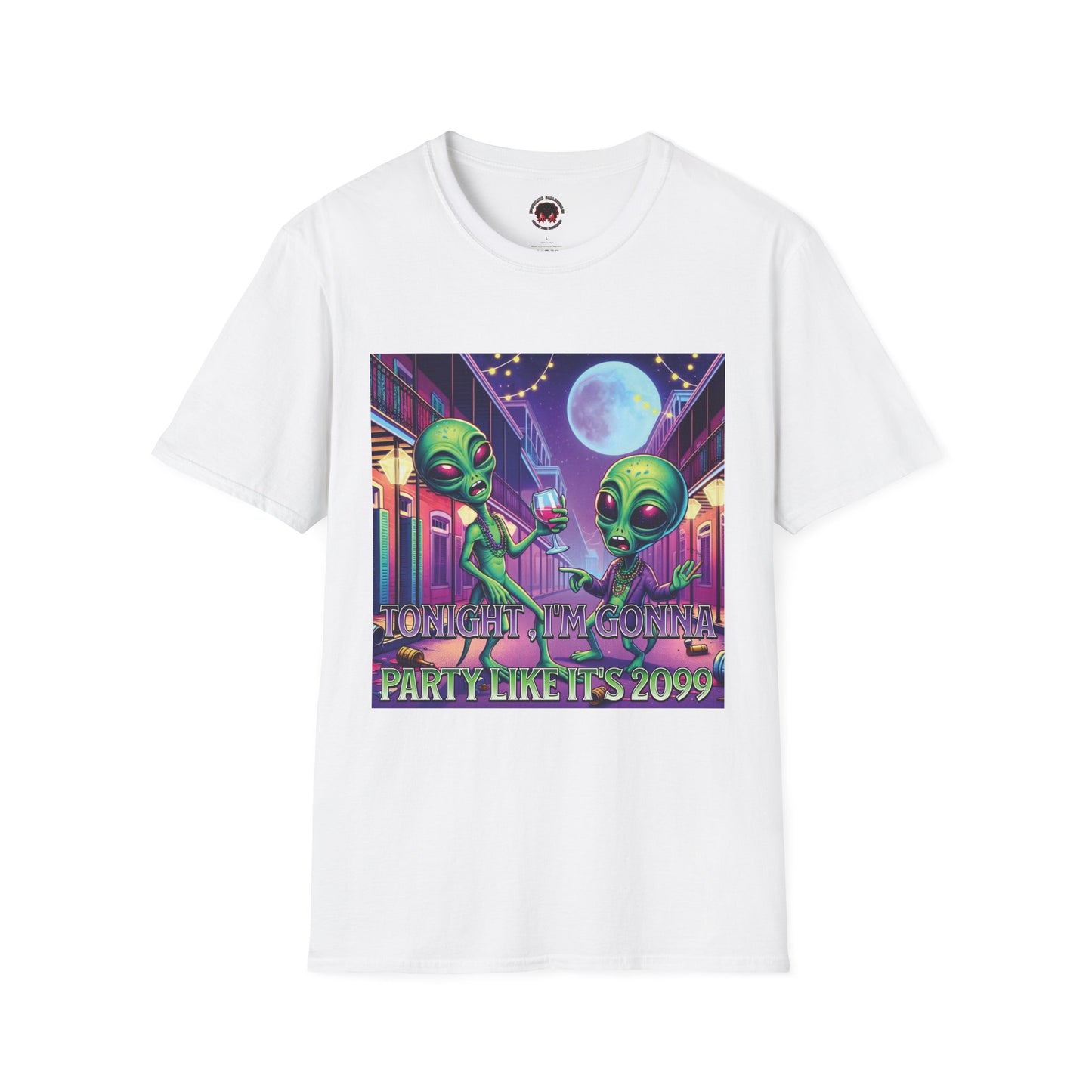 Alien Party Unisex T-Shirt - Party Like It's 2099 Design