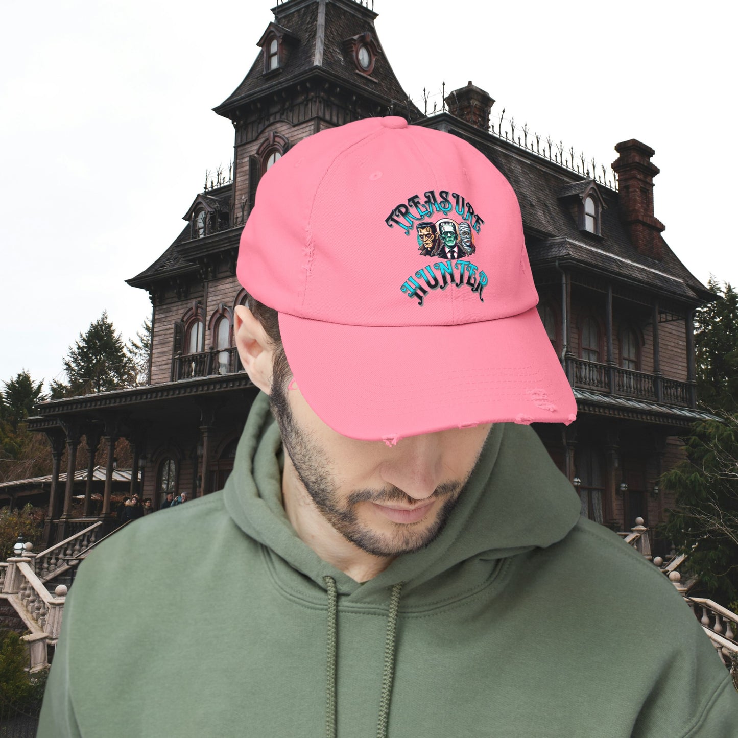 Treasure Hunter Monster Figure Collector Unisex Distressed Cap Horror Fun Hat Convention Toy Show