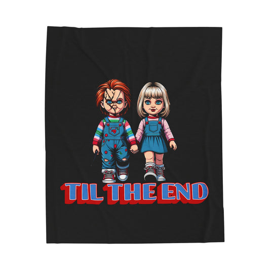 Til The End Horror Couple Throw Blanket Childs Play Inspired Design