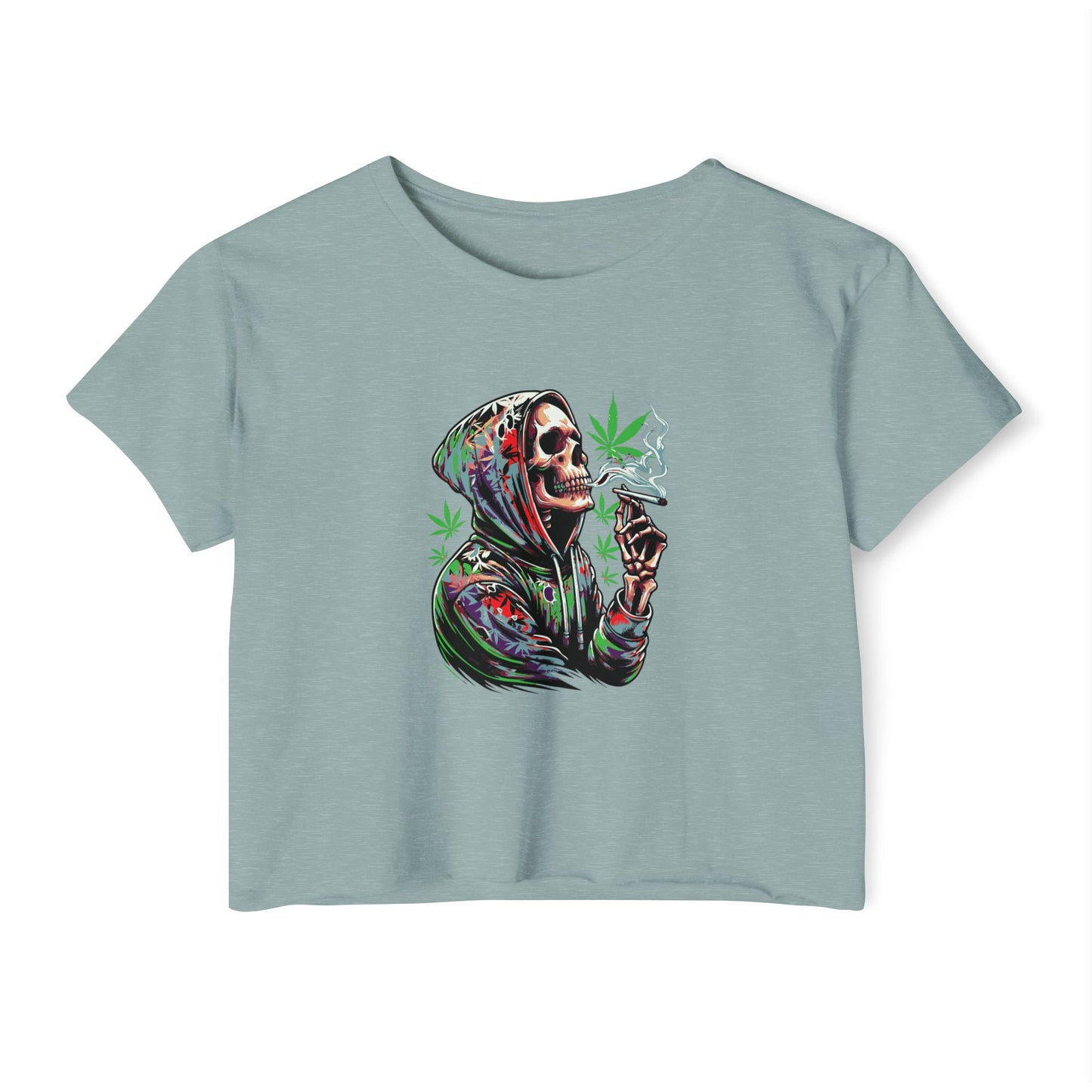 Skeleton Festival Crop Top - Deep Thoughts 420 Design