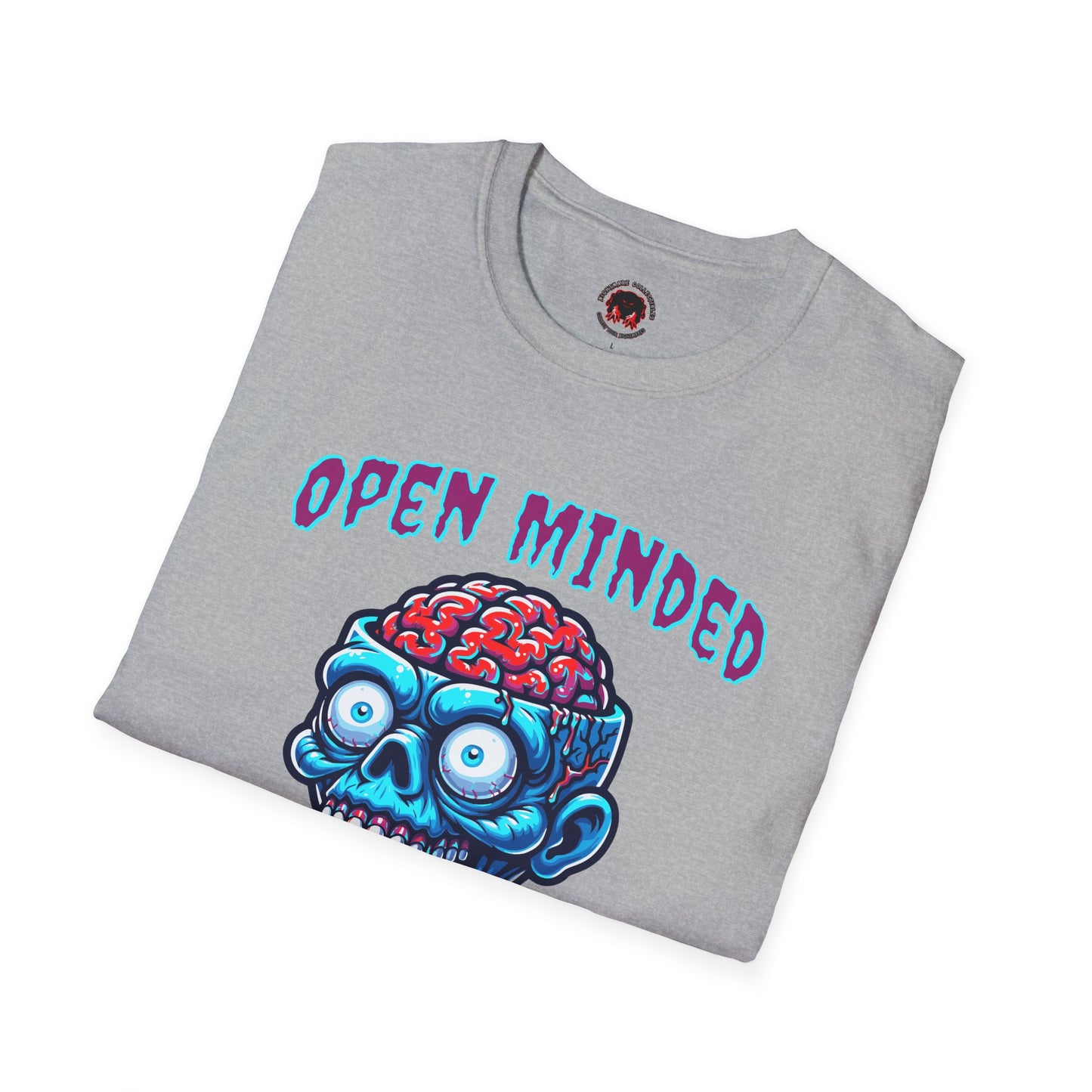 Zombie Unisex T-Shirt with Open Minded Slogan