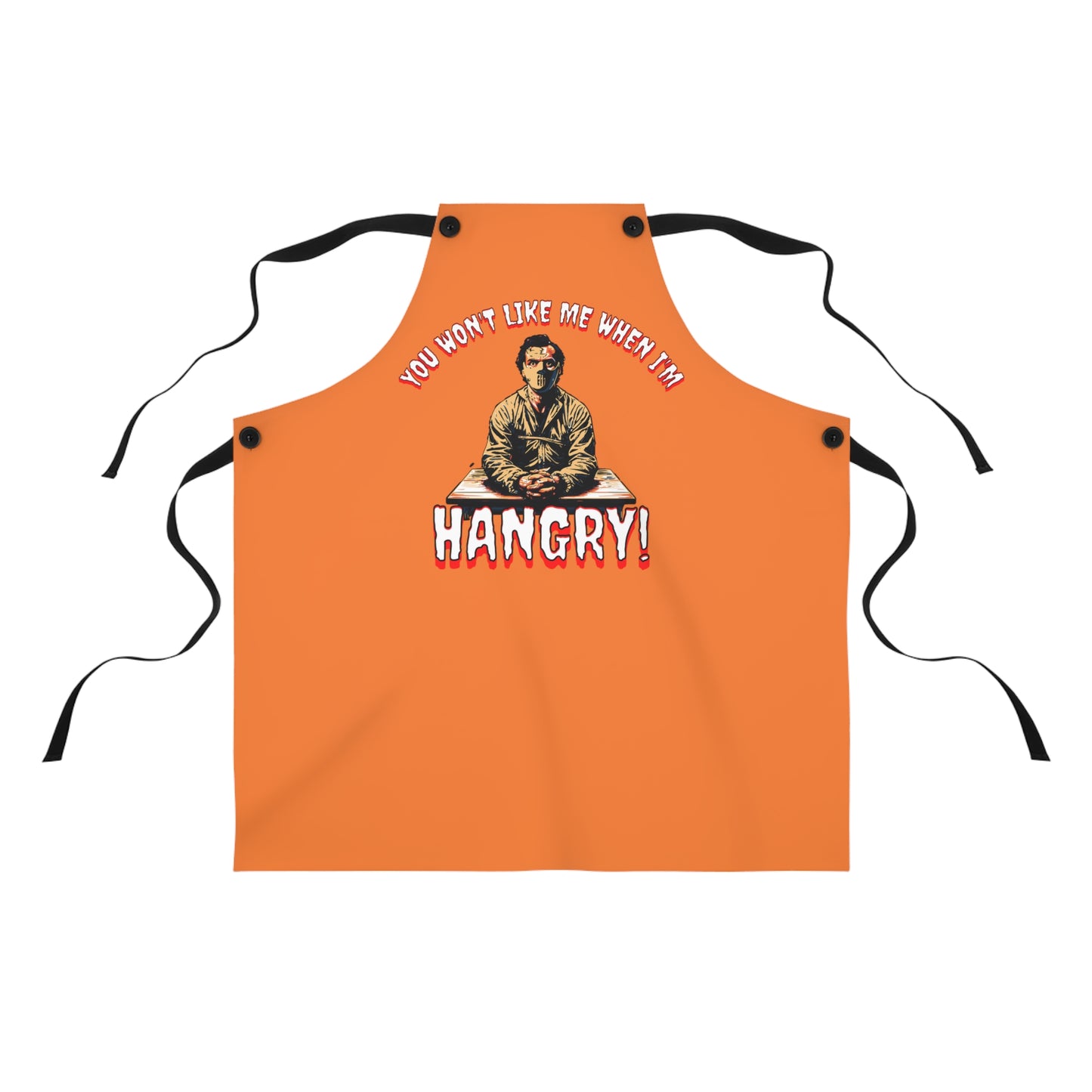 You won't like me when I'm Hangry Mental Patient Cannibal Hannibal Horror BBQ Cooking Apron (AOP)