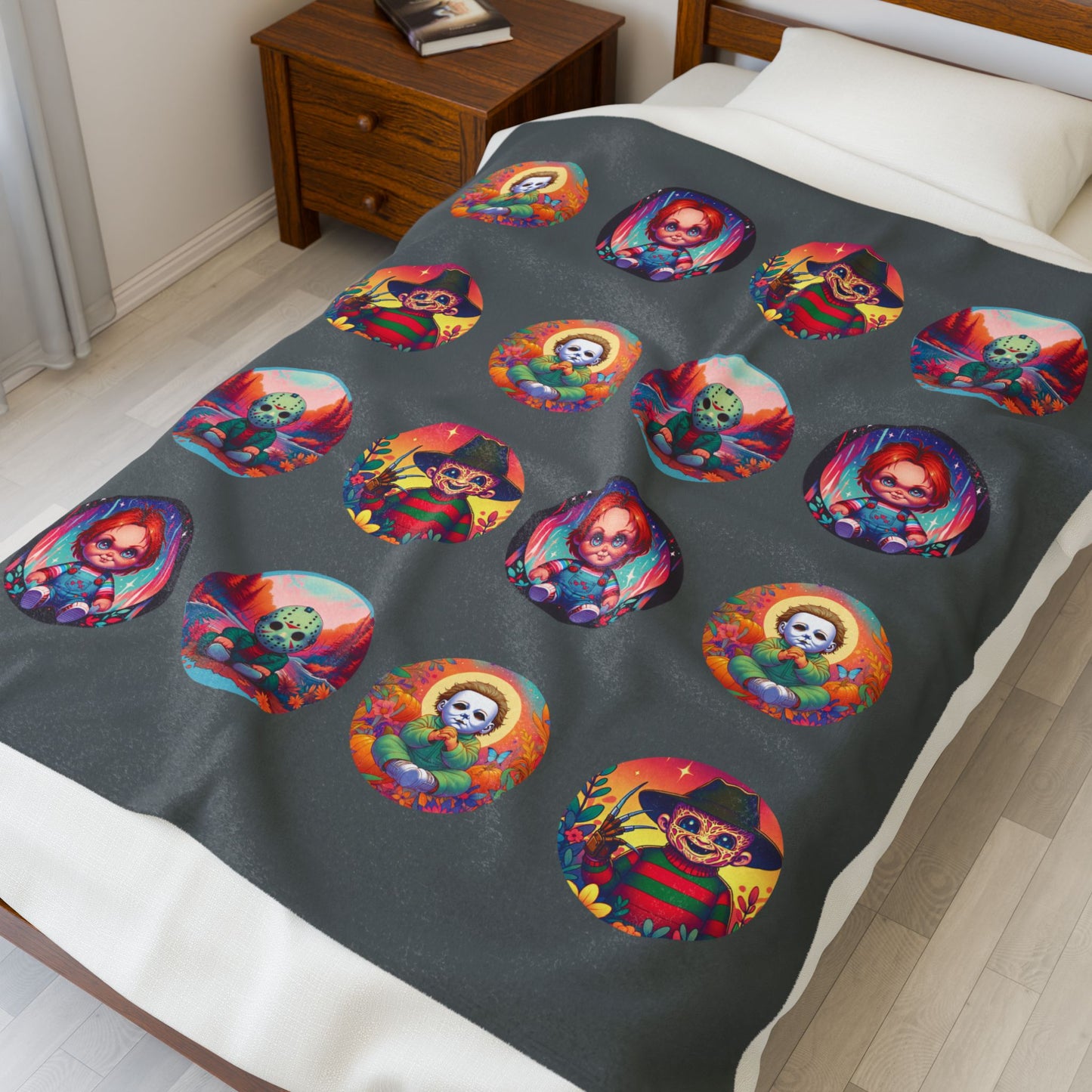 Baby Throw Blanket - Slash Pals Michael, Freddy, Jason, Chucky