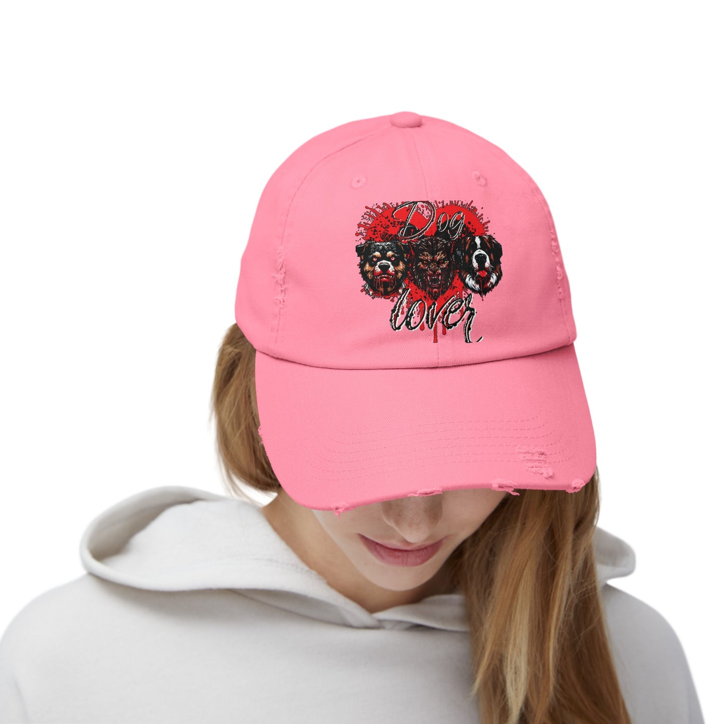 Dog Lover Hounds Of Hell Werewolf Horror Gothic Fun Hat Unisex Distressed Cap