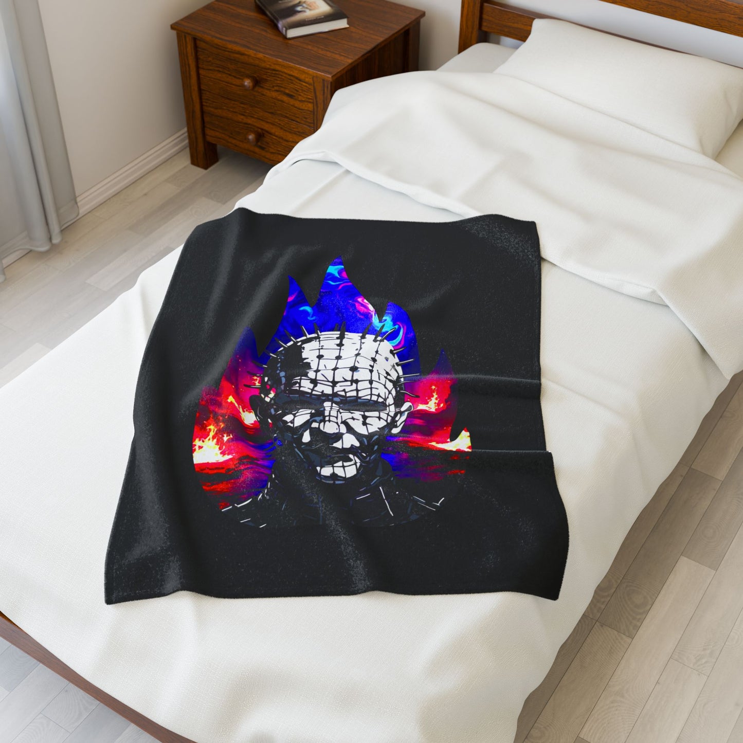 Throw Plush Blanket - Welcome To Hell Pinhead 80's Horror Fun