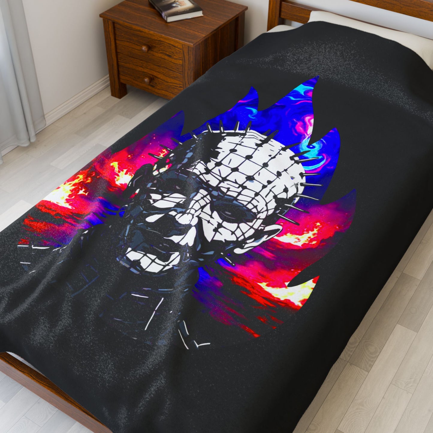 Throw Plush Blanket - Welcome To Hell Pinhead 80's Horror Fun