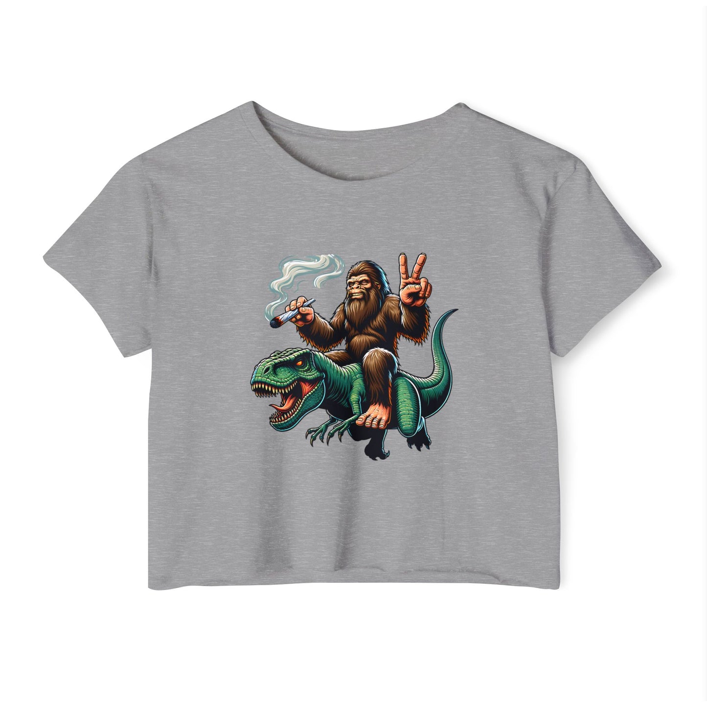 Bigfoot & T Rex Best Friends Women's Crop Top