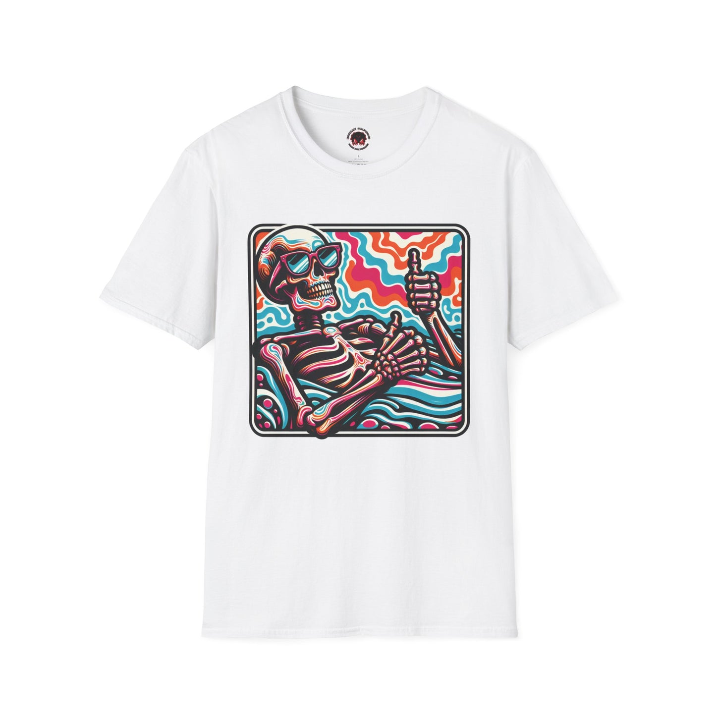 Trippy Skeleton Softstyle T-Shirt - Beach Day Vibes