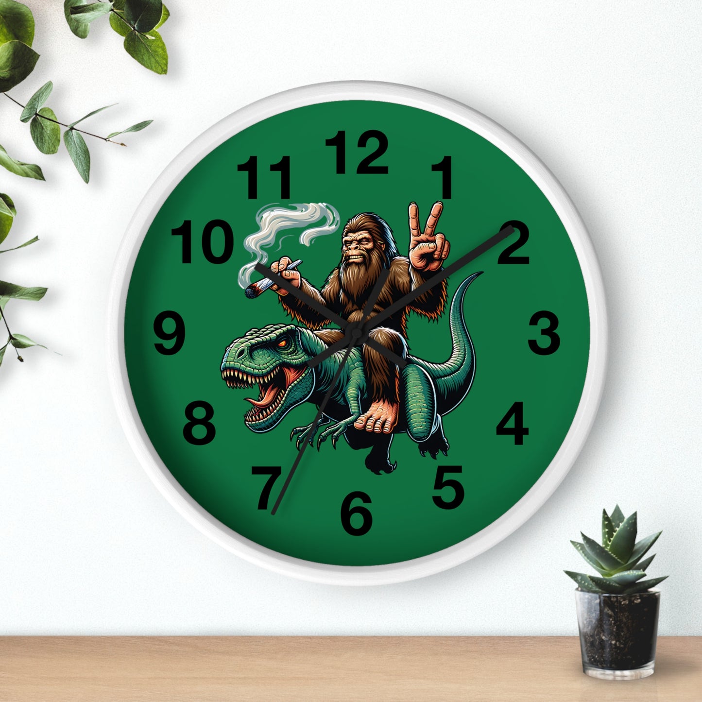 420 Bigfoot & T Rex Wall Clock