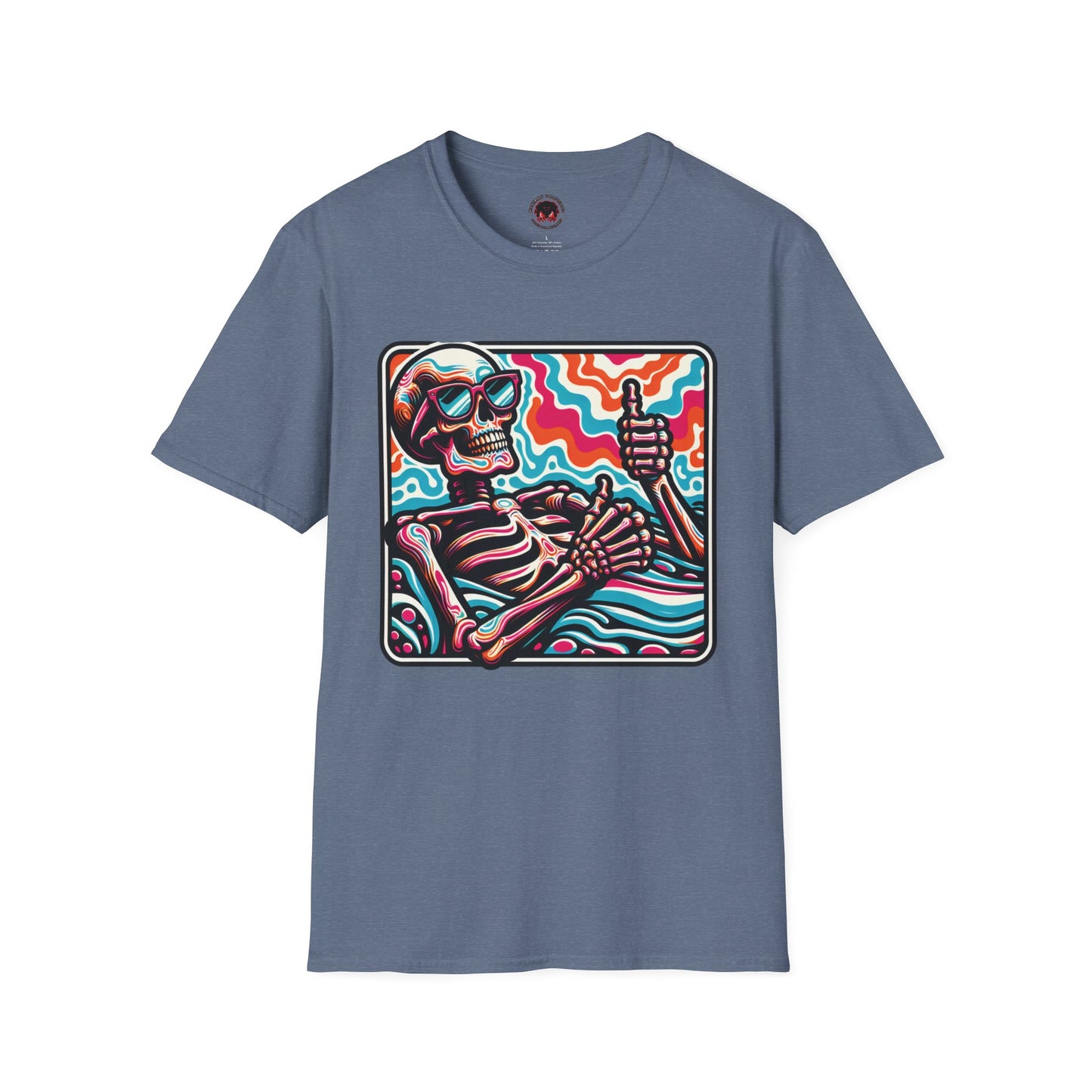 Trippy Skeleton Softstyle T-Shirt - Beach Day Vibes