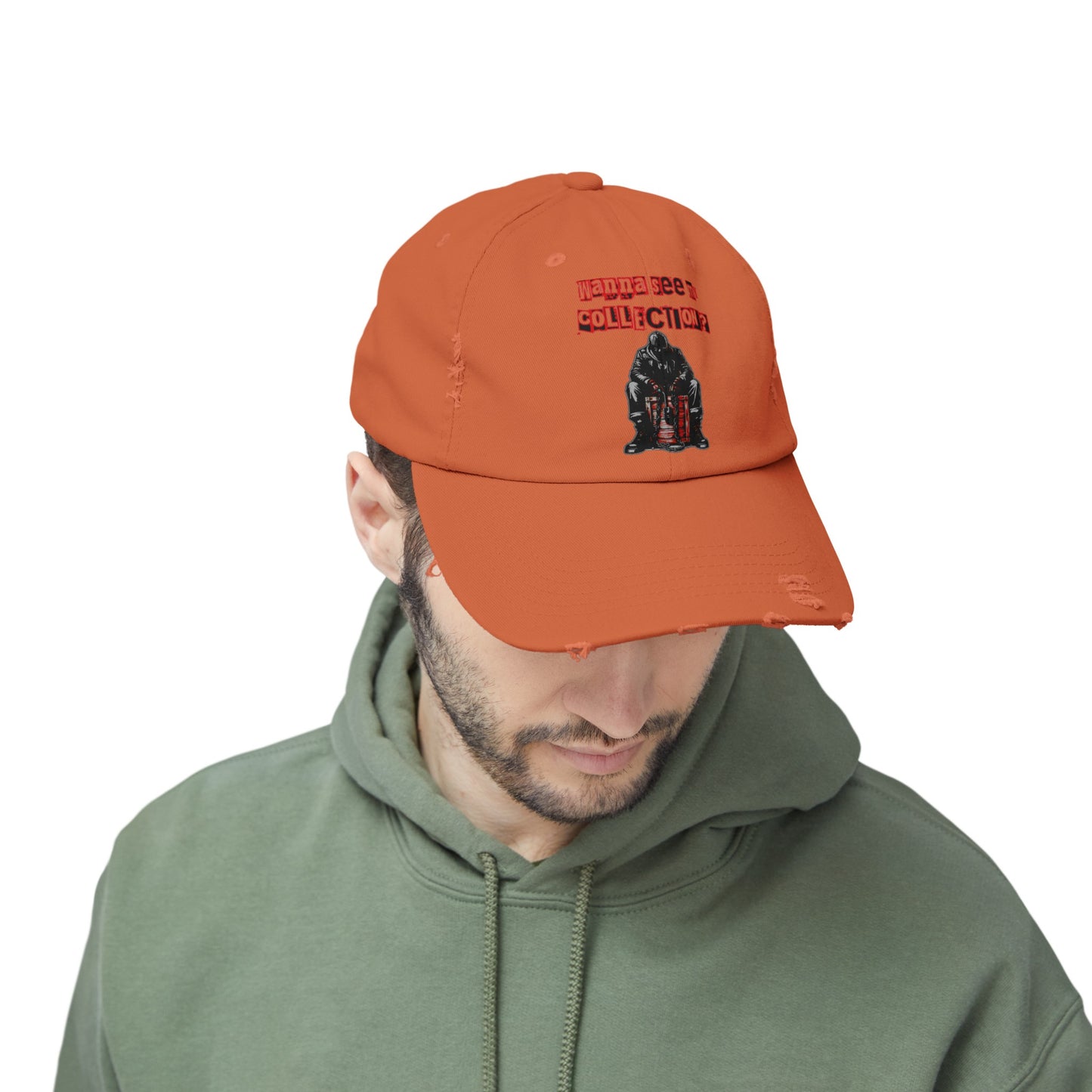 The Collector Inspired Wanna See My Collection Horror Movie Fun Collectors Hat Unisex Distressed Cap