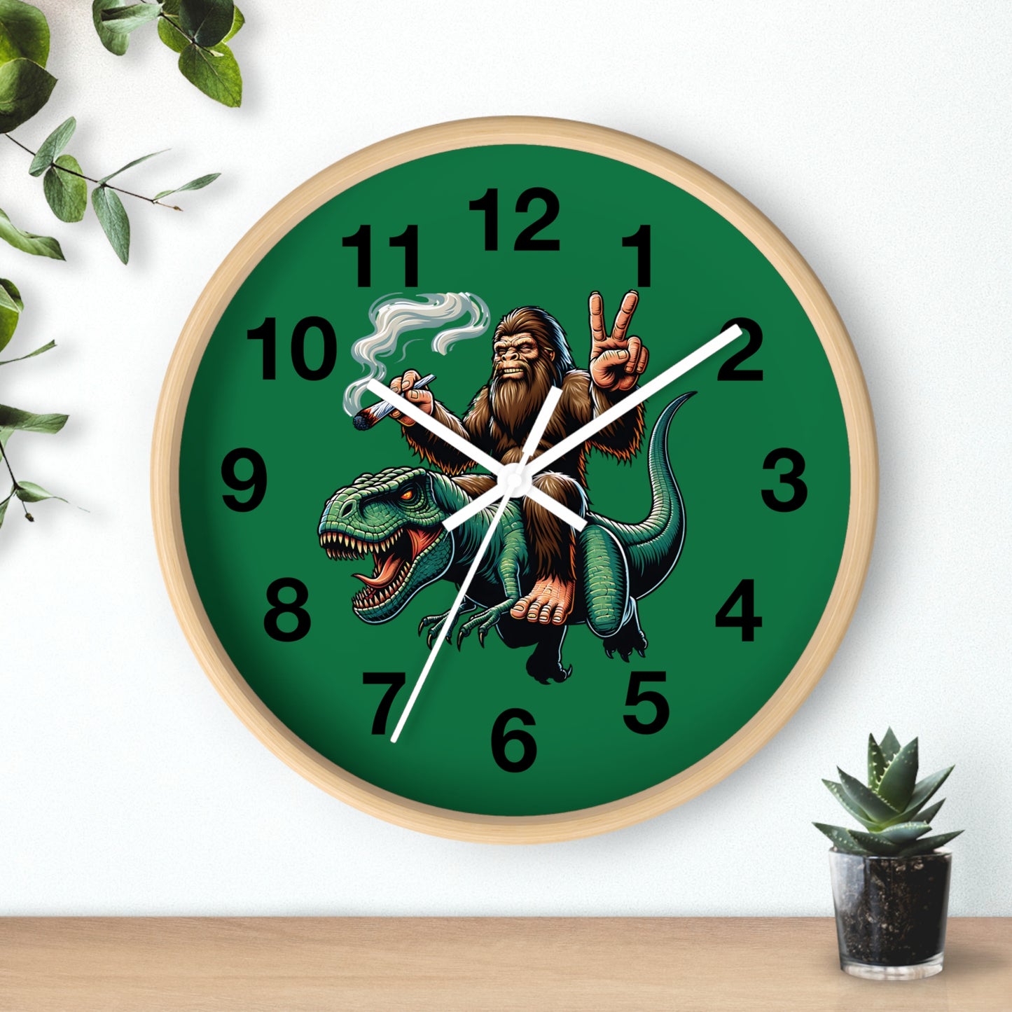 420 Bigfoot & T Rex Wall Clock