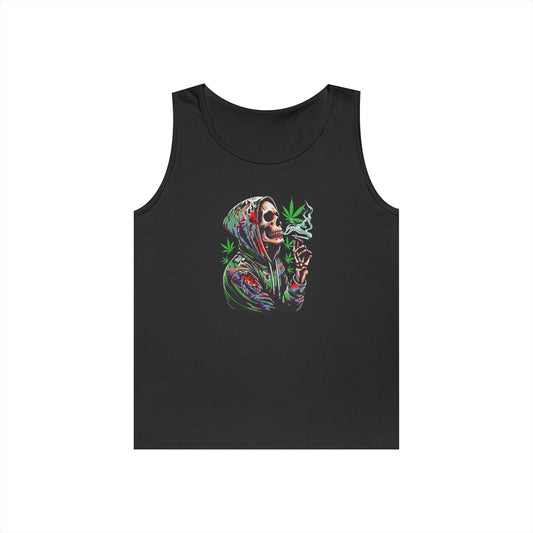 Tank Top - Skeleton In A Hoodie Deep Thought 420 Design