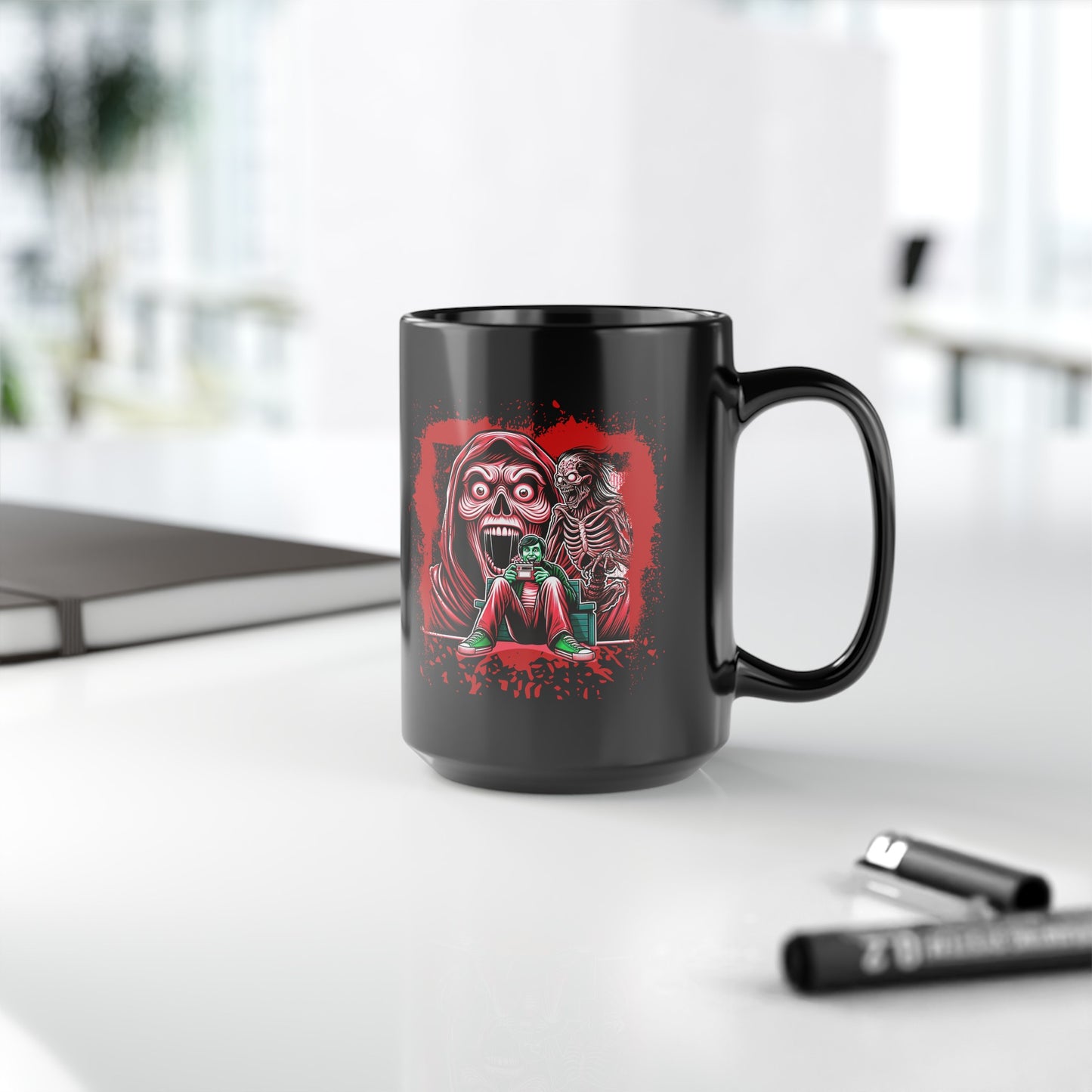 Horror Movie Addict Black Coffee Tea Mug Cup (11oz, 15oz)