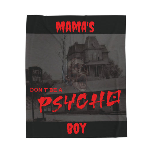 Throw Blanket - Psycho Mama's Boy Velveteen Plush Blanket