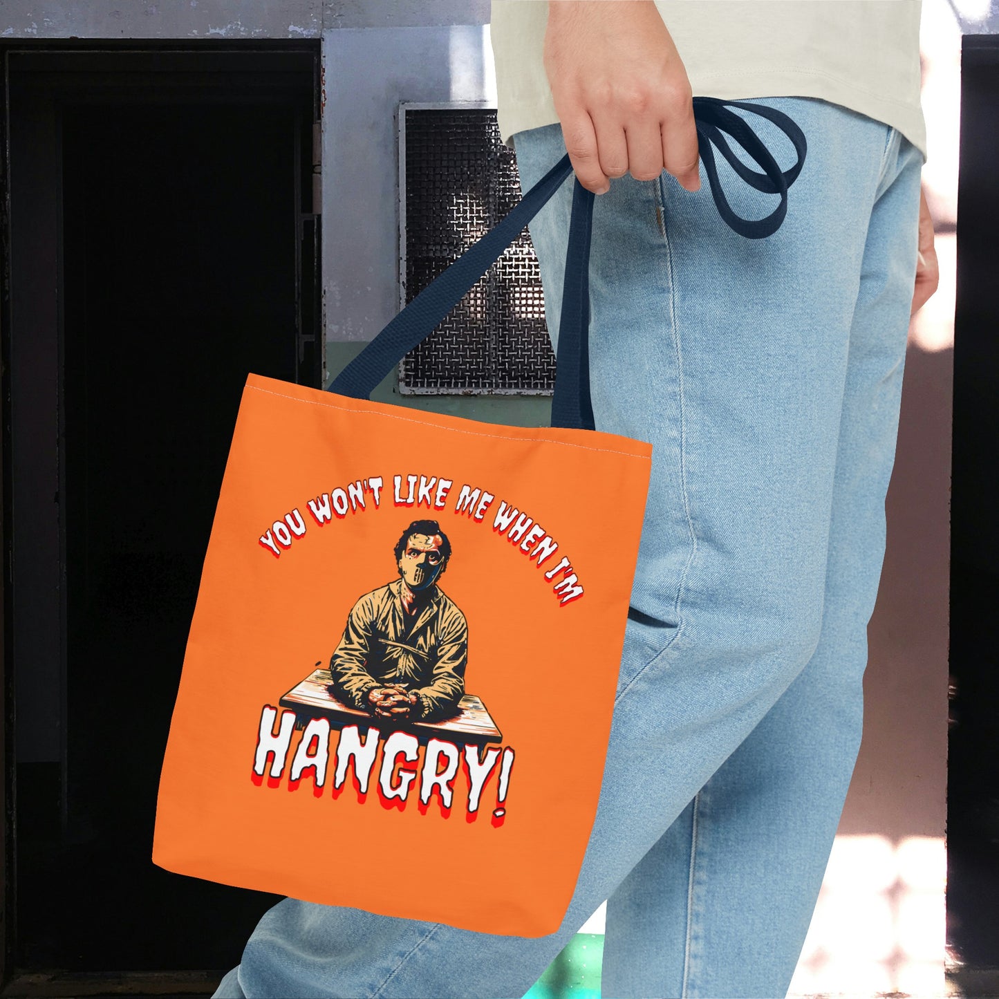 You Wont Like Me When I'm Hangry Mental Patient Cannibal Hannibal Horror Lunch Beach Tote Bag (AOP)