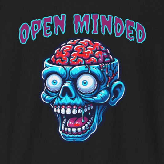 Zombie Unisex T-Shirt with Open Minded Slogan